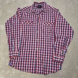 Daniel Cremieux 100% cotton Slim Fit Plaid Button Up Red/White/Blue Men's Medium